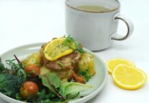 건강한 식단, 작은 실천이 만드는 큰 변화 a plate of food next to a cup of tea