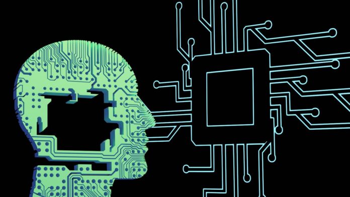 Photo by Steve A Johnson a person's head with a circuit board in front of it
